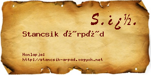 Stancsik Árpád névjegykártya